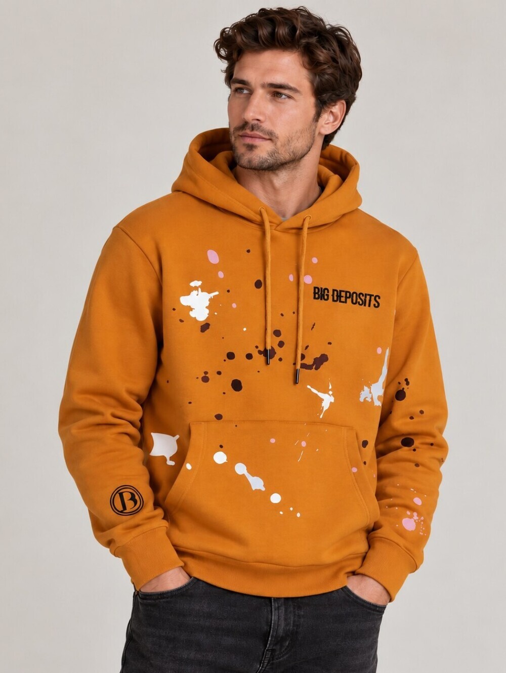 Different Brand Big Deposits Unisex Splash Hoodie Sweathirt Size M
